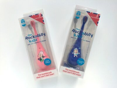 A kid’s toothbrush that can never fall over