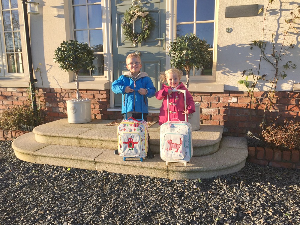 becoming independent with their pink lining wheelie cases