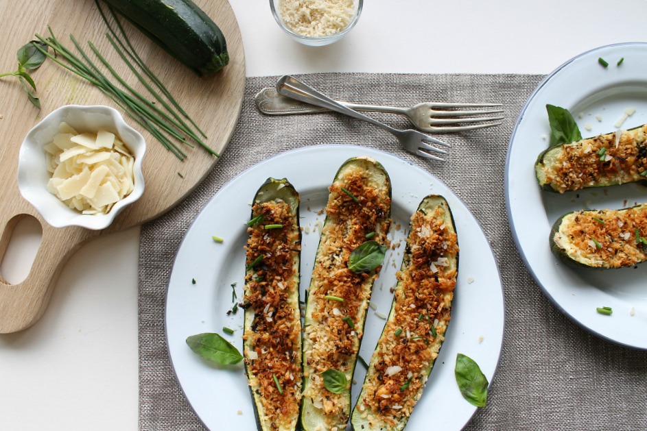 Parmesan Stuffed Courgette Recipe zucchini