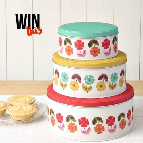 Win Set of 3 Mid Century Poppy Cake Tins from DotComGiftShop 