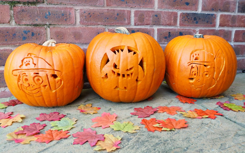 How to Carve Gengar Pokemon and Paw Patrol Pumpkins easy templates