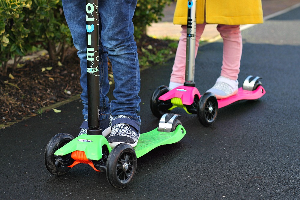 Scooting in Matching Bobux Shoes for Spring