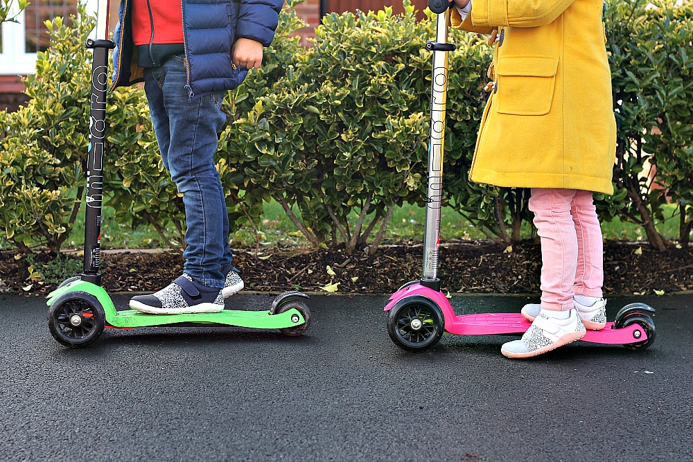 Scooting in Matching Bobux Shoes for Spring