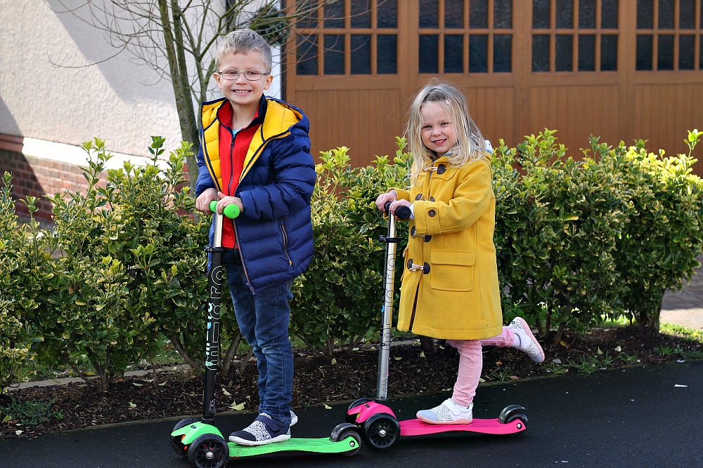 Scooting in Matching Bobux Shoes for Spring
