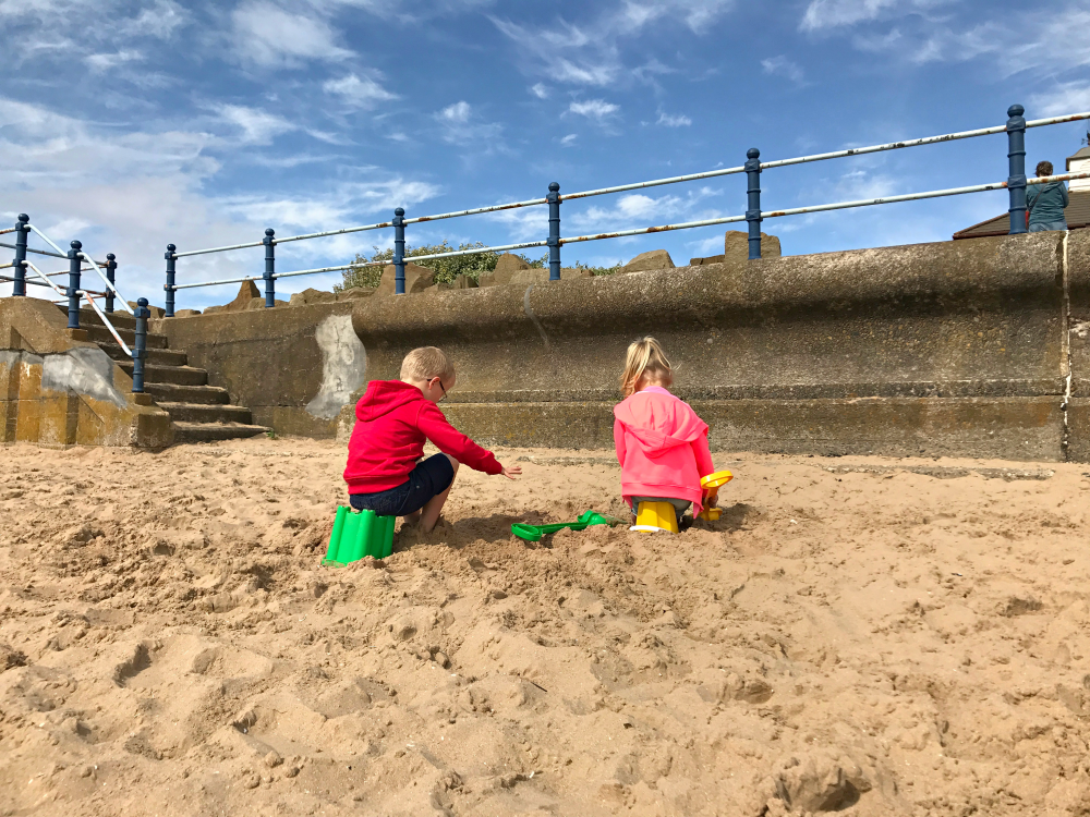 Grateful to put our toes in the Sand