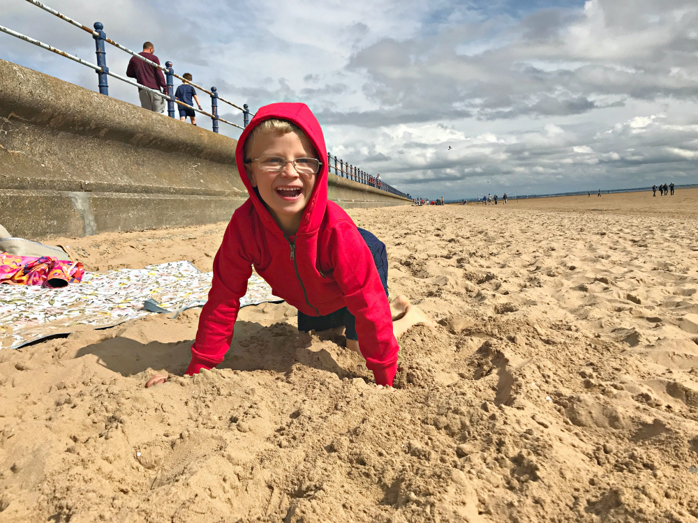 Grateful to put our toes in the Sand