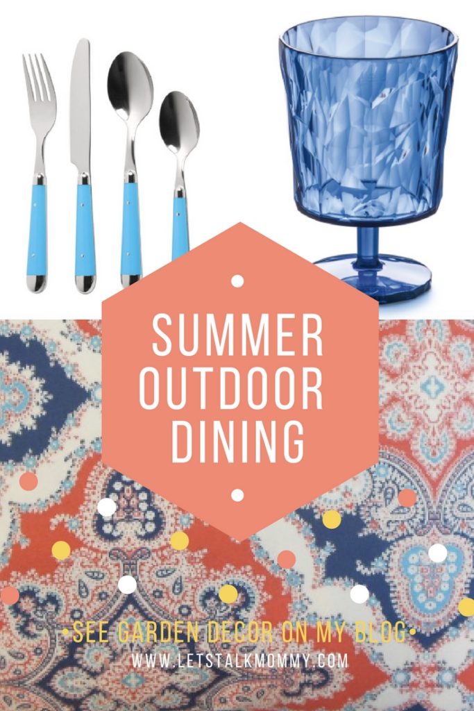 Outdoor Dining Must-Haves for Summer from Wayfair Coral and Blue garden decor