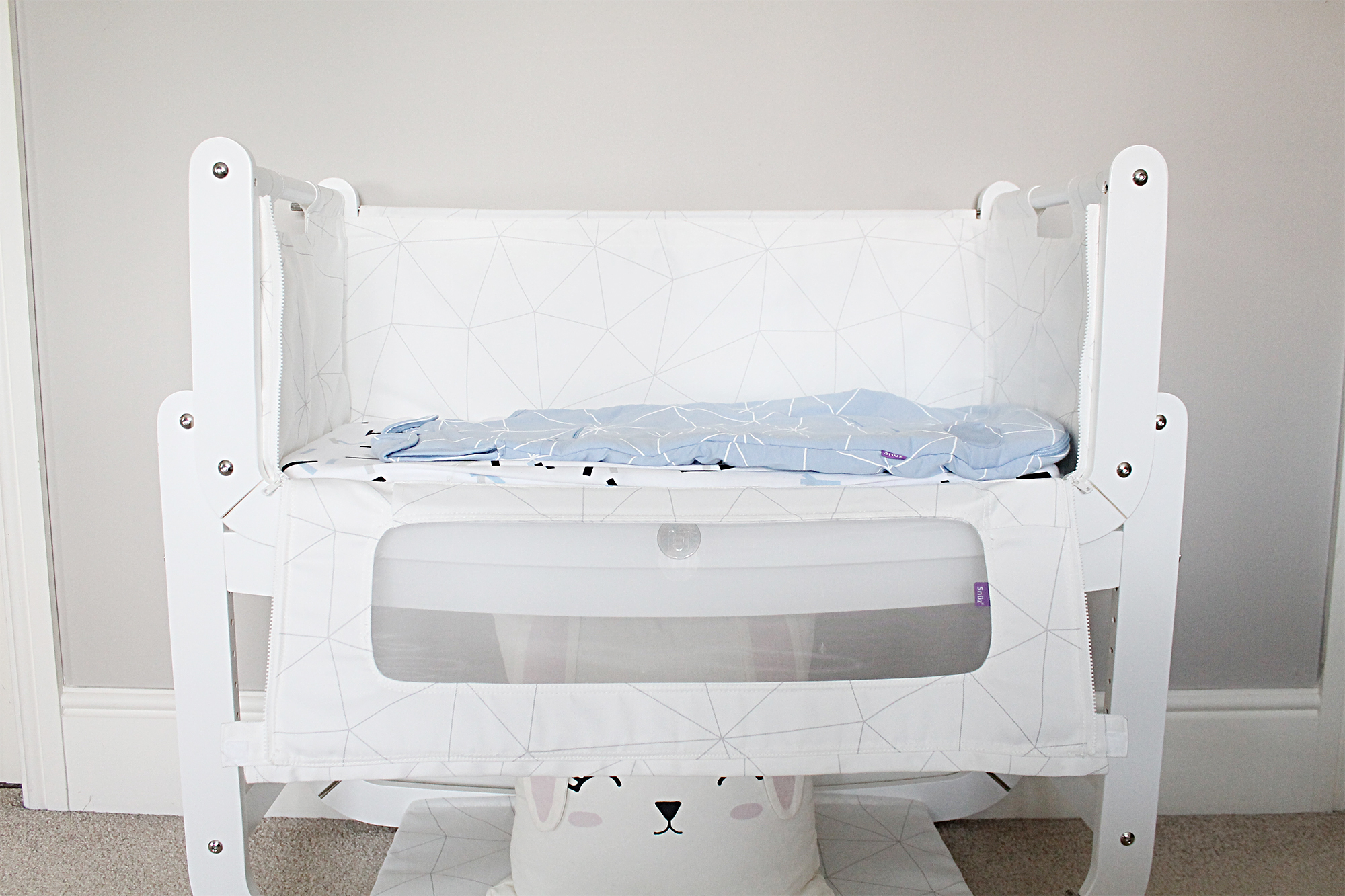 SnuzPod 3 in 1 Bedside Crib with the side down