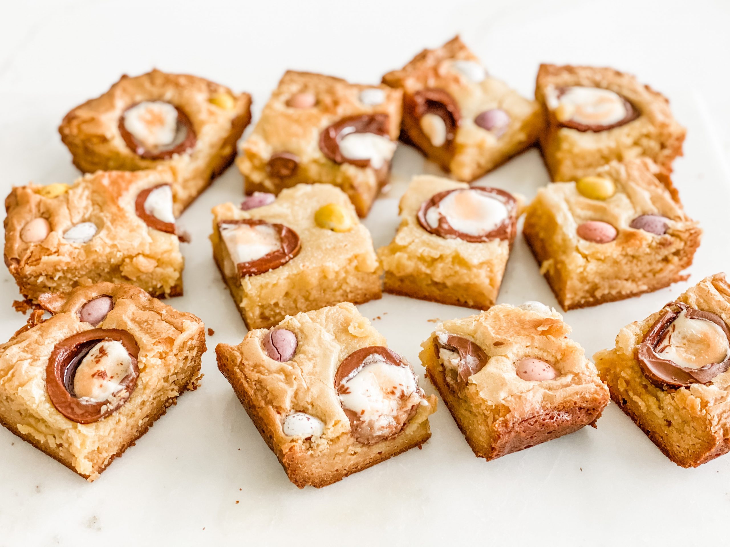 Gooey Easter Blondies Recipe With Mini Eggs