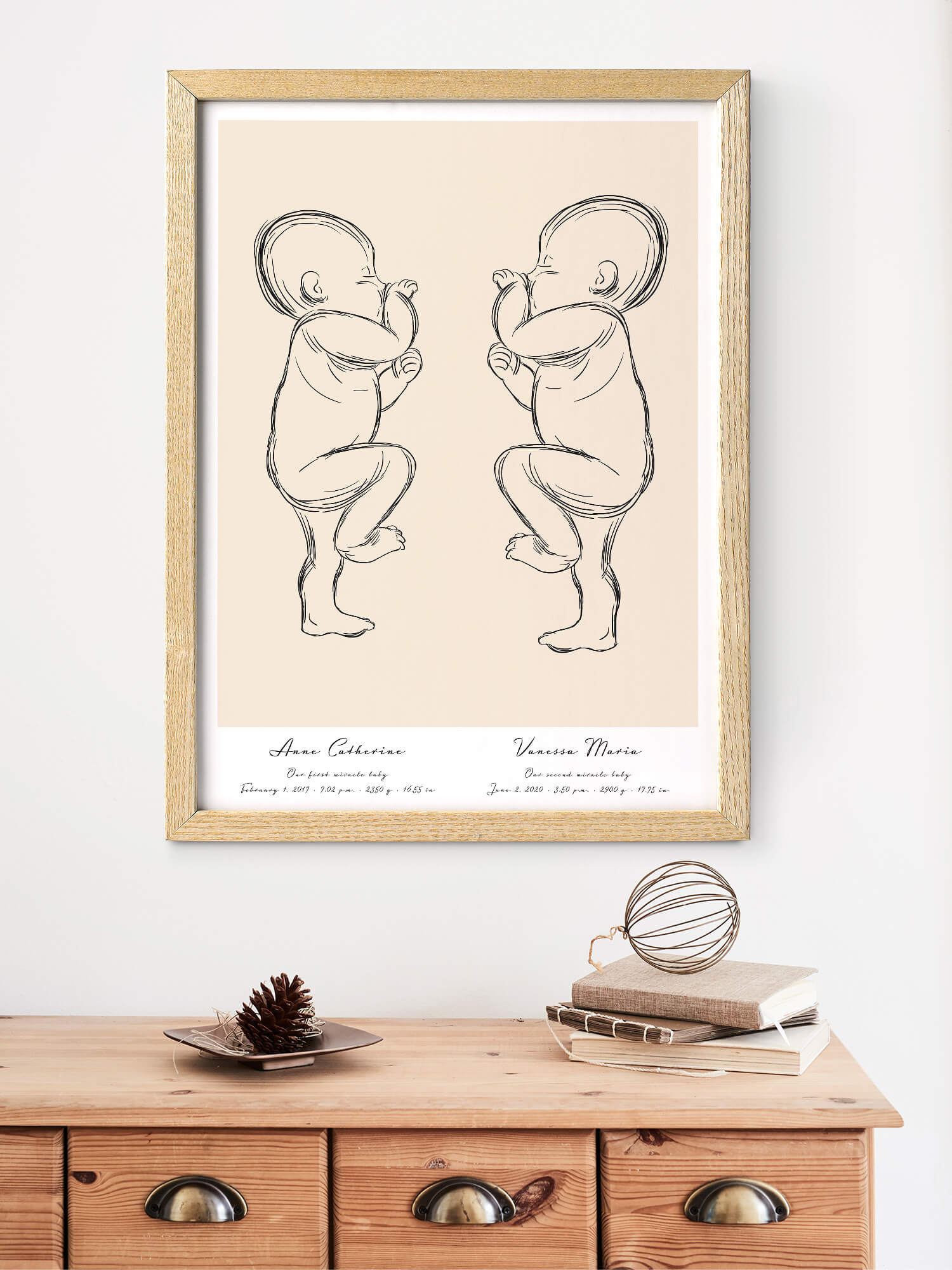 A Birth Poster for a Baby Keepsake by Positives Prints